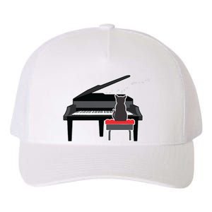 Cat Playing Piano Music Lover Funny T Yupoong Adult 5-Panel Trucker Hat