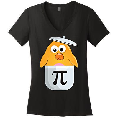 Chicken Pot Pie Pi Lovers Chick Match Holiday Gift Great Gift Women's V-Neck T-Shirt