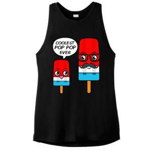 Coolest Pop Pop Ever Grandfather Popsicle Ice Cream Ladies PosiCharge Tri-Blend Wicking Tank