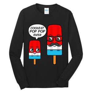 Coolest Pop Pop Ever Grandfather Popsicle Ice Cream Tall Long Sleeve T-Shirt