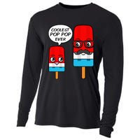 Coolest Pop Pop Ever Grandfather Popsicle Ice Cream Cooling Performance Long Sleeve Crew