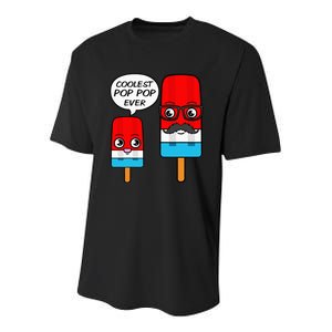 Coolest Pop Pop Ever Grandfather Popsicle Ice Cream Youth Performance Sprint T-Shirt