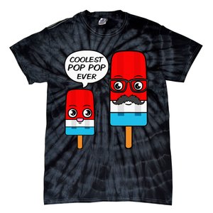 Coolest Pop Pop Ever Grandfather Popsicle Ice Cream Tie-Dye T-Shirt