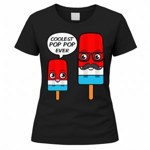 Coolest Pop Pop Ever Grandfather Popsicle Ice Cream Women's T-Shirt