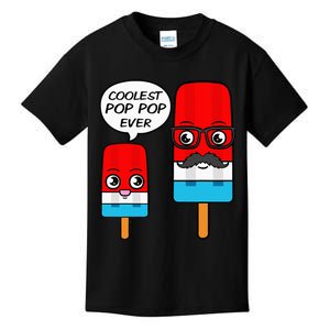 Coolest Pop Pop Ever Grandfather Popsicle Ice Cream Kids T-Shirt