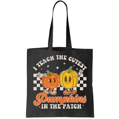 Cute Pumpkin Patch Teacher Retro Fall Classroom Tote Bag