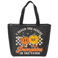 Cute Pumpkin Patch Teacher Retro Fall Classroom Zip Tote Bag