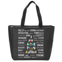 Colorful Puzzle Piece Ribbon I Am More Than Autism Awareness Zip Tote Bag