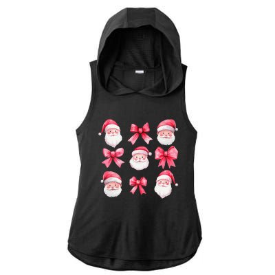 Cute Preppy Pin.K Bow Santa Claus Girly Christmas Girl Women Ladies PosiCharge Tri-Blend Wicking Draft Hoodie Tank