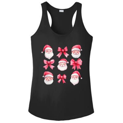 Cute Preppy Pin.K Bow Santa Claus Girly Christmas Girl Women Ladies PosiCharge Competitor Racerback Tank