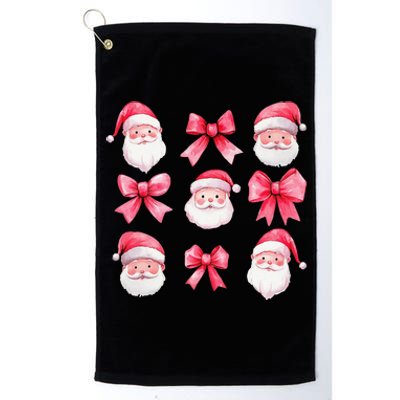 Cute Preppy Pin.K Bow Santa Claus Girly Christmas Girl Women Platinum Collection Golf Towel