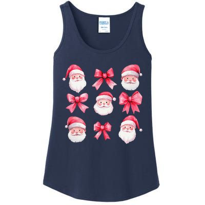 Cute Preppy Pin.K Bow Santa Claus Girly Christmas Girl Women Ladies Essential Tank