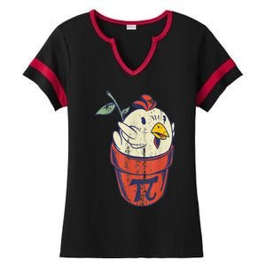 Chicken Pot PI Day Math Funny Teacher Ladies Halftime Notch Neck Tee