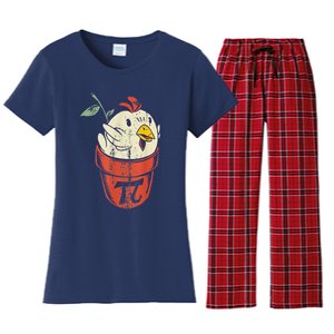 Chicken Pot PI Day Math Funny Teacher Women's Flannel Pajama Set