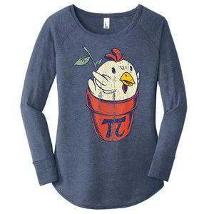 Chicken Pot PI Day Math Funny Teacher Women's Perfect Tri Tunic Long Sleeve Shirt