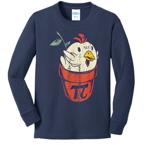 Chicken Pot PI Day Math Funny Teacher Kids Long Sleeve Shirt