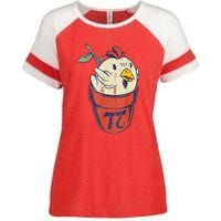 Chicken Pot PI Day Math Funny Teacher Enza Ladies Jersey Colorblock Tee