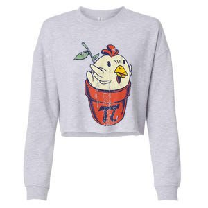 Chicken Pot PI Day Math Funny Teacher Cropped Pullover Crew