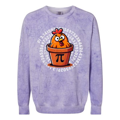 Chicken Pot Pi Day Math Teacher Colorblast Crewneck Sweatshirt