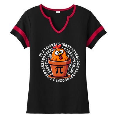 Chicken Pot Pi Day Math Teacher Ladies Halftime Notch Neck Tee