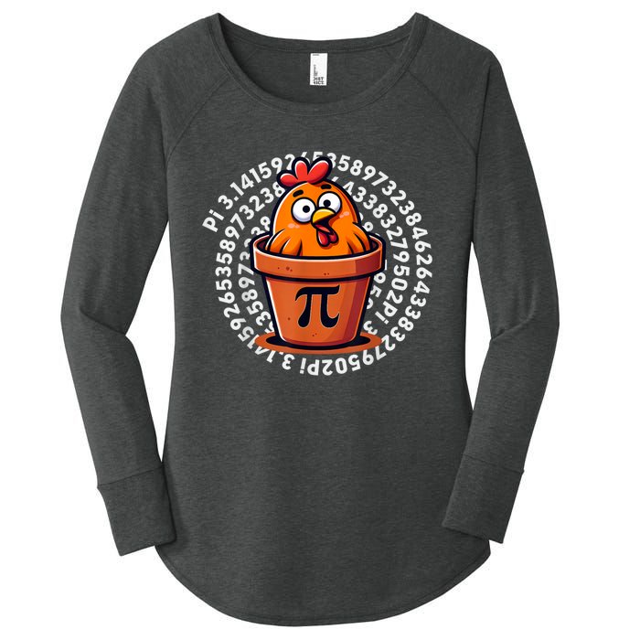 Chicken Pot Pi Day Math Teacher Women's Perfect Tri Tunic Long Sleeve Shirt