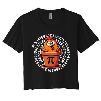 Chicken Pot Pi Day Math Teacher Women's Crop Top Tee