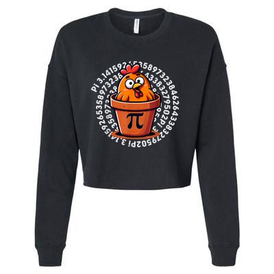 Chicken Pot Pi Day Math Teacher Cropped Pullover Crew