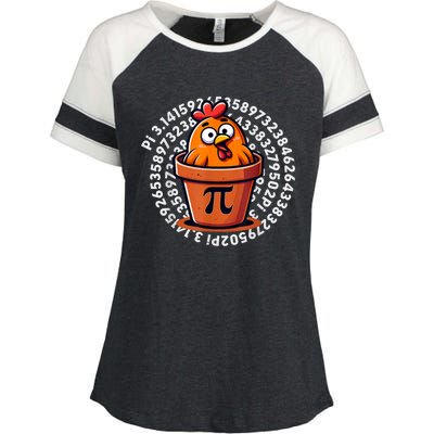 Chicken Pot Pi Day Math Teacher Enza Ladies Jersey Colorblock Tee