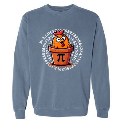 Chicken Pot Pi Day Math Teacher Garment-Dyed Sweatshirt