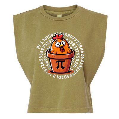 Chicken Pot Pi Day Math Teacher Garment-Dyed Women's Muscle Tee