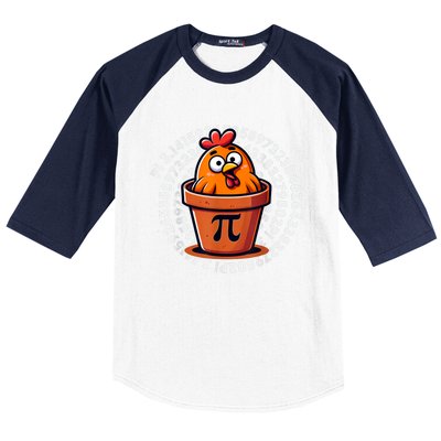 Chicken Pot Pi Day Math Teacher Baseball Sleeve Shirt