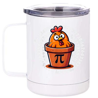 Chicken Pot Pi Day Math Teacher 12 oz Stainless Steel Tumbler Cup