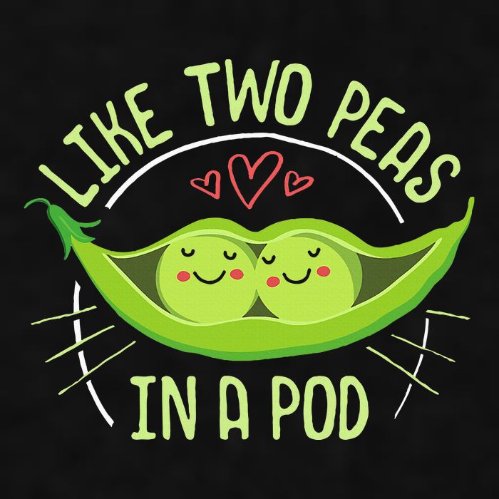 Cute Pea Pod Like Two Peas In A Pod Idiom Ladies PosiCharge Tri-Blend Wicking Tank