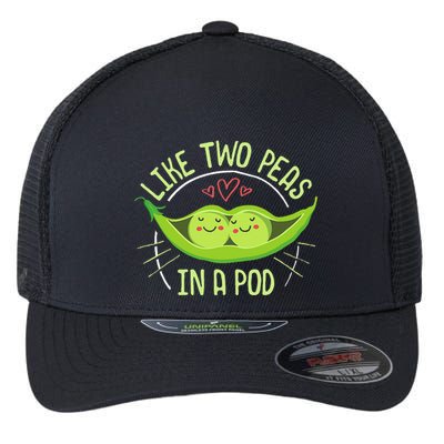 Cute Pea Pod Like Two Peas In A Pod Idiom Flexfit Unipanel Trucker Cap