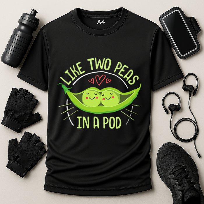 Cute Pea Pod Like Two Peas In A Pod Idiom Performance Shirt