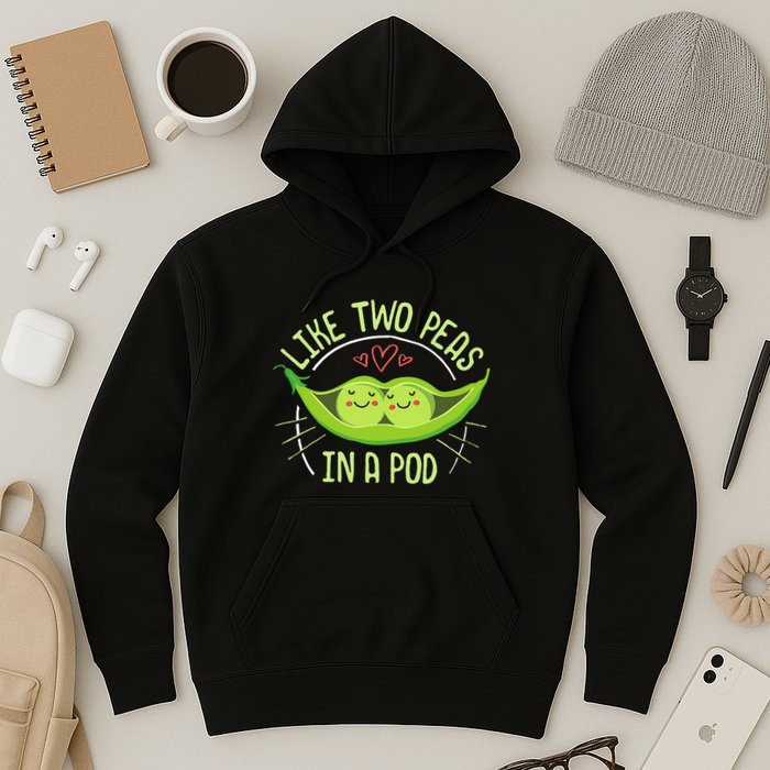 Cute Pea Pod Like Two Peas In A Pod Idiom Hoodie