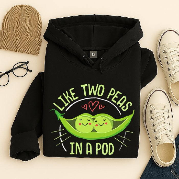 Cute Pea Pod Like Two Peas In A Pod Idiom Hoodie