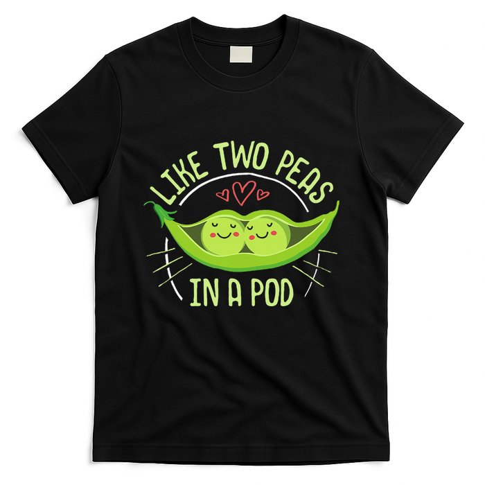 Cute Pea Pod Like Two Peas In A Pod Idiom T-Shirt