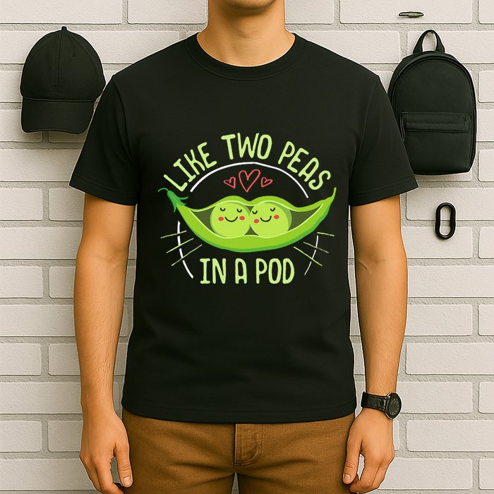 Cute Pea Pod Like Two Peas In A Pod Idiom T-Shirt