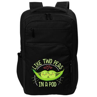 Cute Pea Pod Like Two Peas In A Pod Idiom Impact Tech Backpack