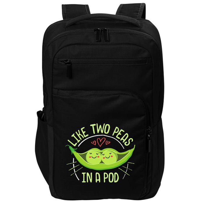 Cute Pea Pod Like Two Peas In A Pod Idiom Impact Tech Backpack
