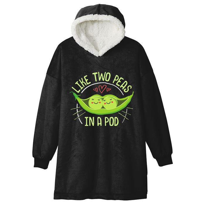 Cute Pea Pod Like Two Peas In A Pod Idiom Hooded Wearable Blanket