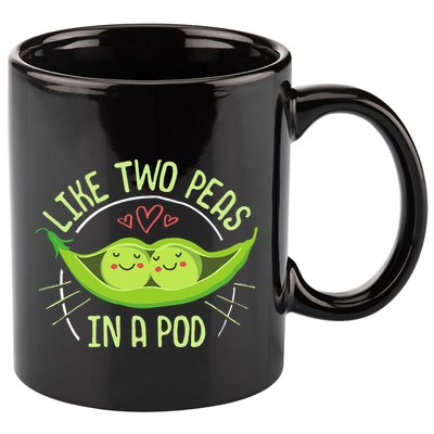 Cute Pea Pod Like Two Peas In A Pod Idiom 11oz C Handle Ceramic Mug