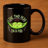 Cute Pea Pod Like Two Peas In A Pod Idiom 11oz C Handle Ceramic Mug