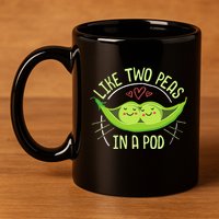 Cute Pea Pod Like Two Peas In A Pod Idiom 11oz C Handle Ceramic Mug