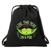 Cute Pea Pod Like Two Peas In A Pod Idiom Drawstring Bag