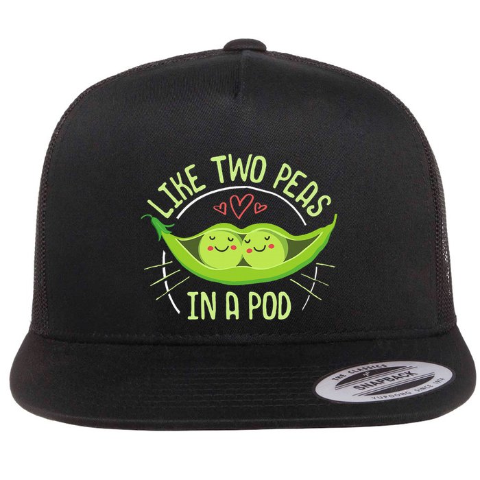 Cute Pea Pod Like Two Peas In A Pod Idiom Flatbill Hat