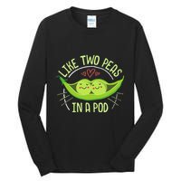 Cute Pea Pod Like Two Peas In A Pod Idiom Tall Long Sleeve T-Shirt