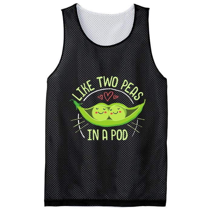 Cute Pea Pod Like Two Peas In A Pod Idiom Mesh Reversible Basketball Jersey Tank