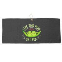 Cute Pea Pod Like Two Peas In A Pod Idiom Large Microfiber Waffle Golf Towel